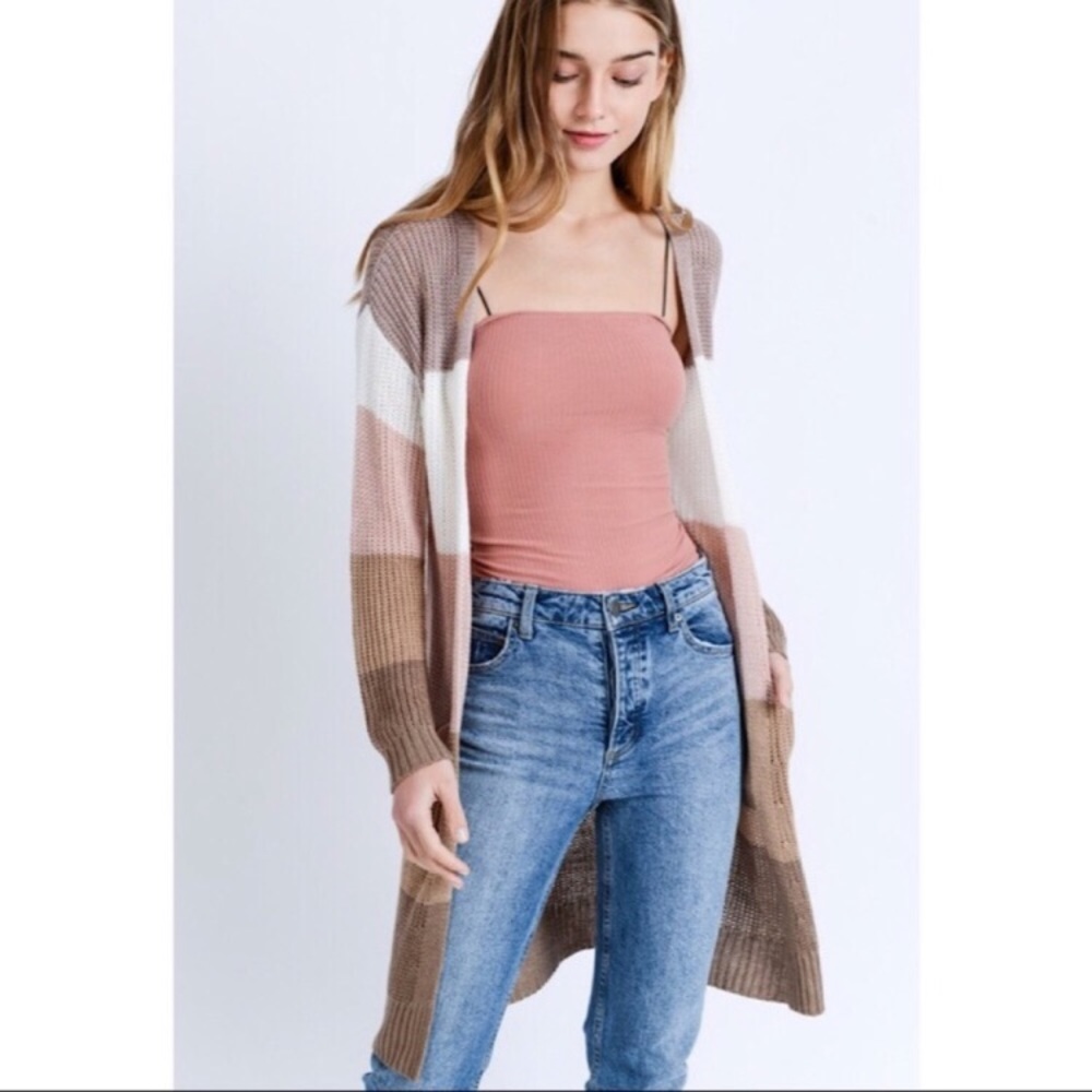 ❗️LAST❗️Colorblock Cardigan with Pockets - Picture 2 of 7